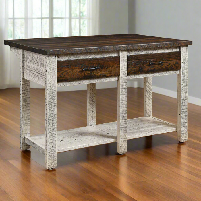 Milltown Reclaimed Open Island Kitchen Islands: 50-59" Farmhouse Reclaimed Barnwood