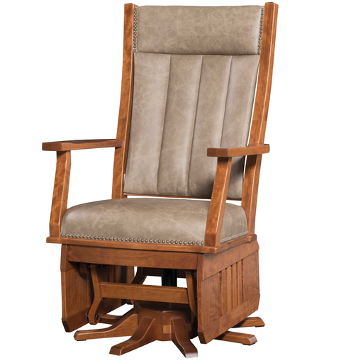 Amish Slatted Mission Swivel Glider - 8-Star Base Swivel Gliders Heartland Fabric Indoor Fabric