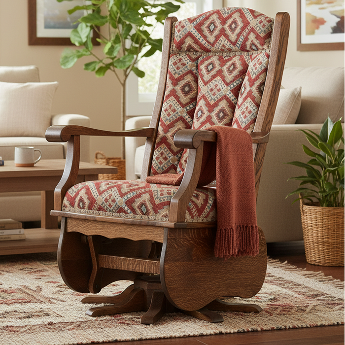 Amish Texas Swivel Glider - 8 Star Base - Buckeye Rockers