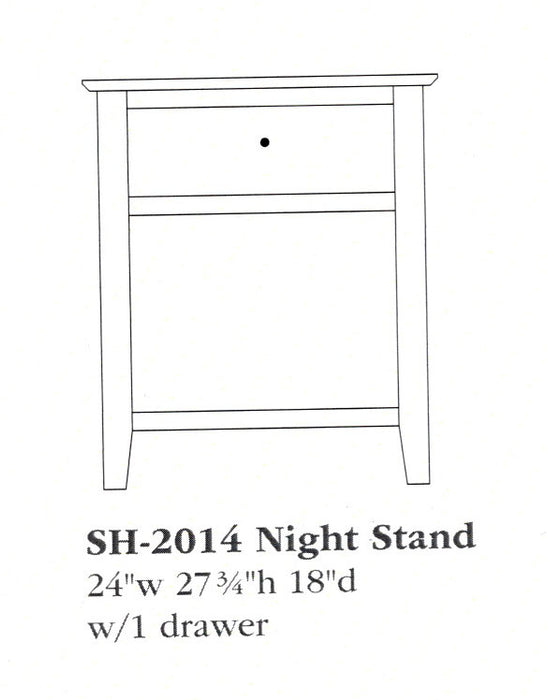 Amish Shoreview Nightstand - Multiple Sizes 24" 1-Drawer Nightstands Shaker