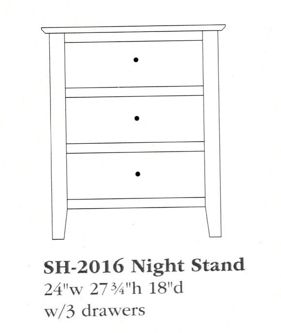 Amish Shoreview Nightstand - Multiple Sizes Nightstands Shaker