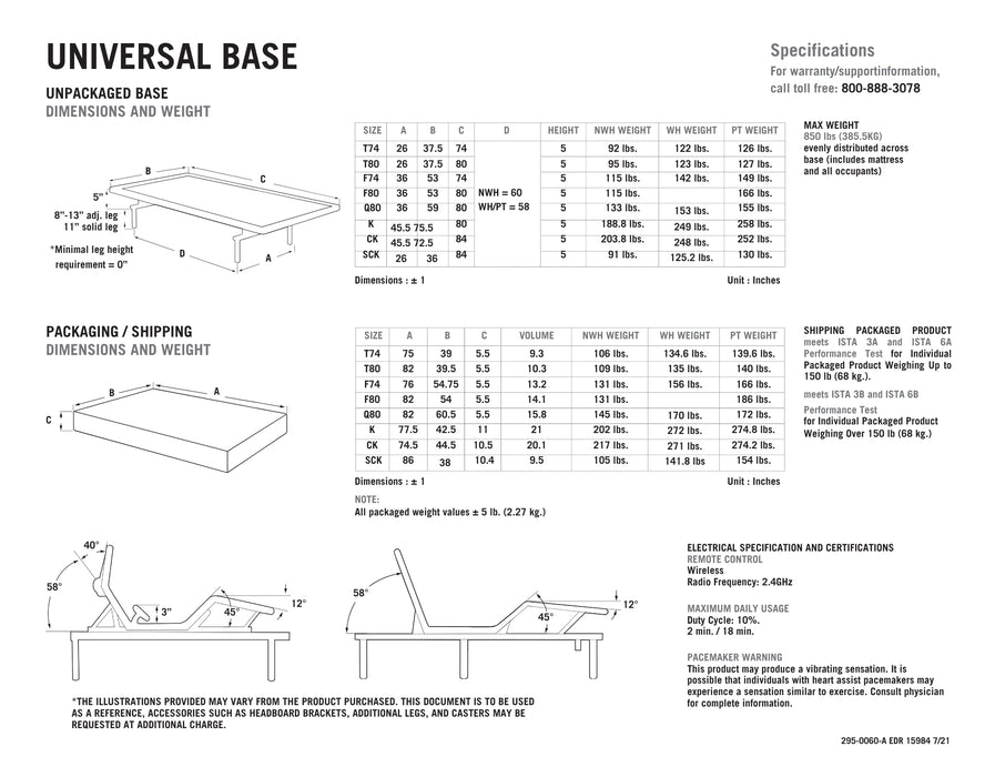 Leggett & Platt S-Cape HF 2.0 - Adjustable Foundation Base