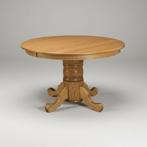 Amish Traditional Single Pedestal Solid Top Table Single Pedestal Tables Traditional