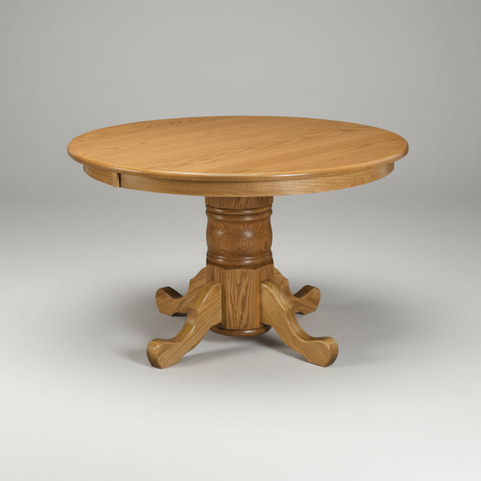 Amish Traditional Single Pedestal Solid Top Table Single Pedestal Tables Traditional