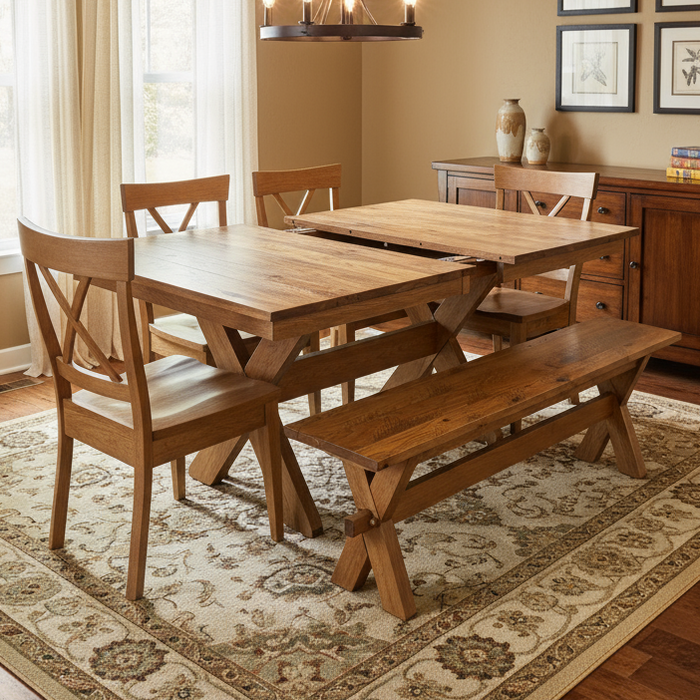 Amish X-Base Dining Set