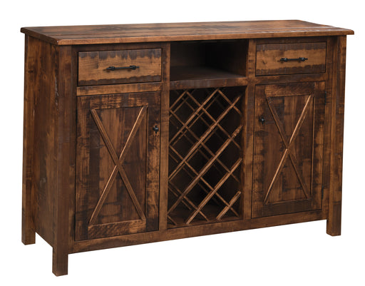 Superior Rough Sawn Wine Buffet 3-Door Buffets Farmhouse Rough Sawn