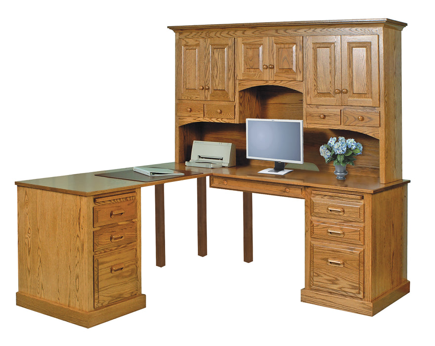 Amish Traditional Corner Desk and Hutch