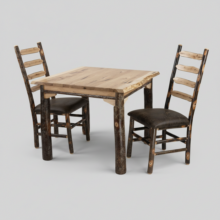 Amish Hickory Log Slat Back Dining Chair