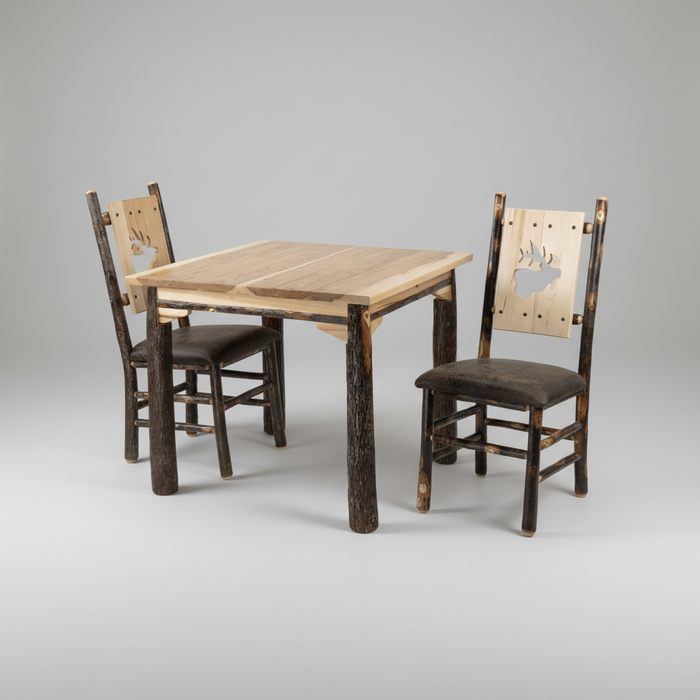 Amish Hickory Log Wildlife Small Dining Set (Multiple Sizes)