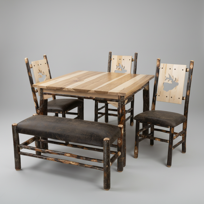 Amish Hickory Log Wildlife Small Dining Set (Multiple Sizes)