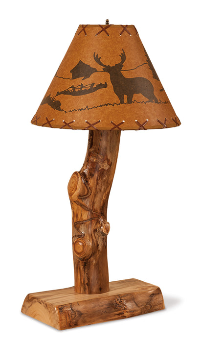 Amish Log Table Lamp