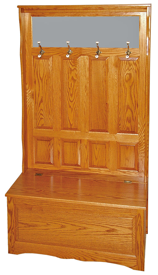 Amish Traditional Hall Seat - Multiple Sizes 42" Wide - 4 Hooks Hall Seats Traditional