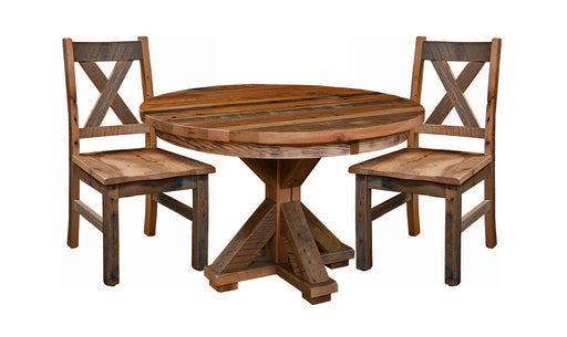 Truman Reclaimed Dining Table Single Pedestal Tables Farmhouse Reclaimed Barnwood