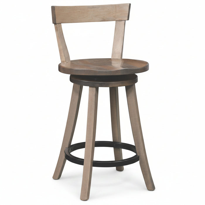 Amish Made Wooden Stool
American Made Wooden Stool Turnstone Bar Chair With Metal Ring Swivel Bar Chairs Contemporary