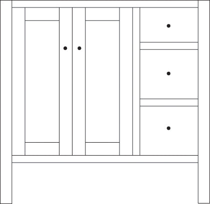 Amish California Bathroom Vanity - Multiple Sizes