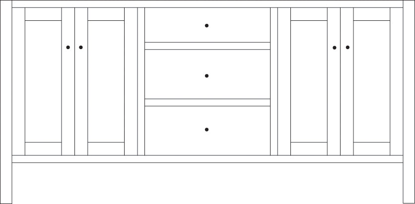 Amish California Bathroom Vanity - Multiple Sizes 72" Wide Bathroom Vanities: 40-49" Wide Contemporary