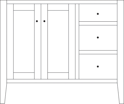 Amish Charleston Bathroom Vanity - Multiple Sizes 42" Wide Bathroom Vanities: 60-69" Wide Contemporary