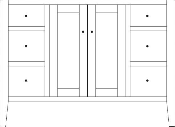 Amish Charleston Bathroom Vanity - Multiple Sizes 48" Wide Bathroom Vanities: 60-69" Wide Contemporary