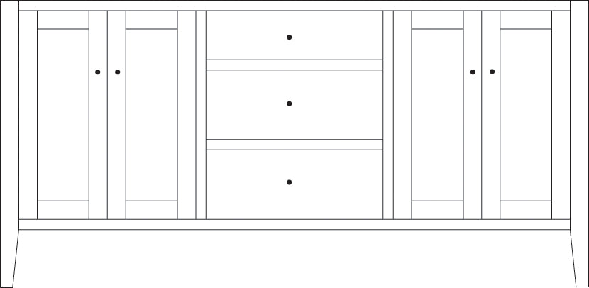 Amish Charleston Bathroom Vanity - Multiple Sizes 72" Wide Bathroom Vanities: 60-69" Wide Contemporary