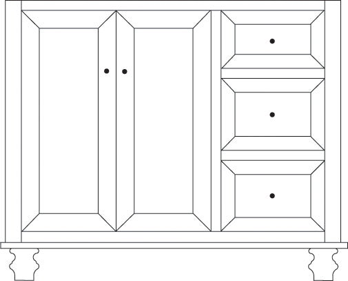 Amish Ocean City Bathroom Vanity - Multiple Sizes 42" Wide Bathroom Vanities: 30-39" Wide Contemporary