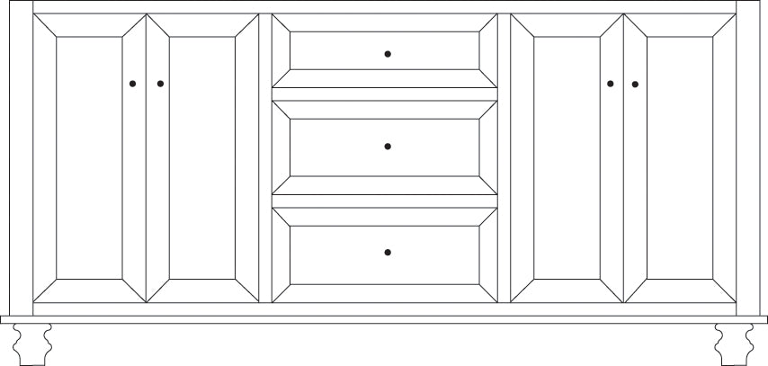 Amish Ocean City Bathroom Vanity - Multiple Sizes 72" Wide Bathroom Vanities: 30-39" Wide Contemporary