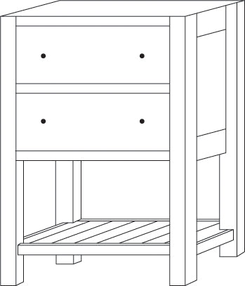 Amish Studio Bathroom Vanity - Multiple Sizes 24" Wide Bathroom Vanities: 30-39" Wide Contemporary