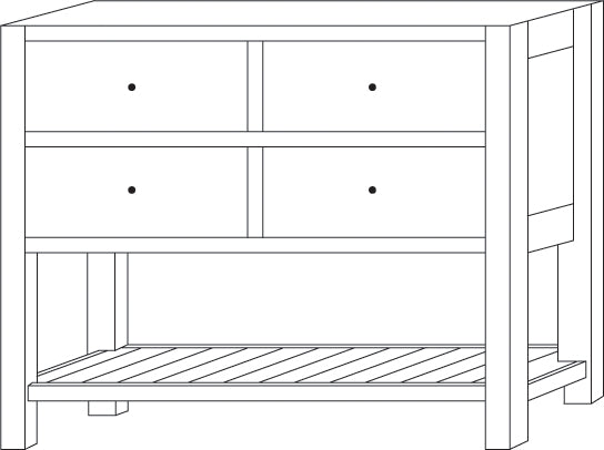 Amish Studio Bathroom Vanity - Multiple Sizes 42" Wide Bathroom Vanities: 30-39" Wide Contemporary