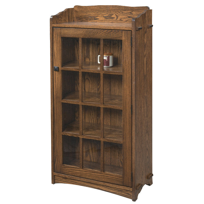 Village Mission Display Curio Cabinet Mission Grid Door with Adjustable Shelves
