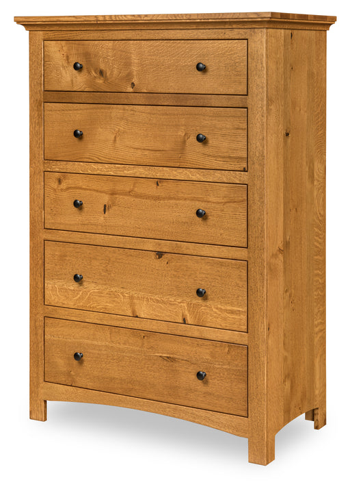 Quick Ship Amish Canton Tall Chest of Drawers Chest of Drawers Mission Sunrise Hardware