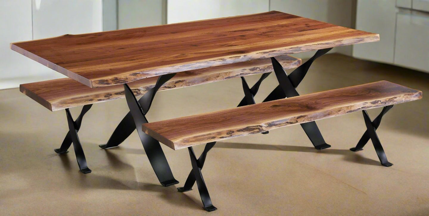 Amish Railroad Live Edge Table Live Edge Dining Tables Farmhouse Live Edge Modern