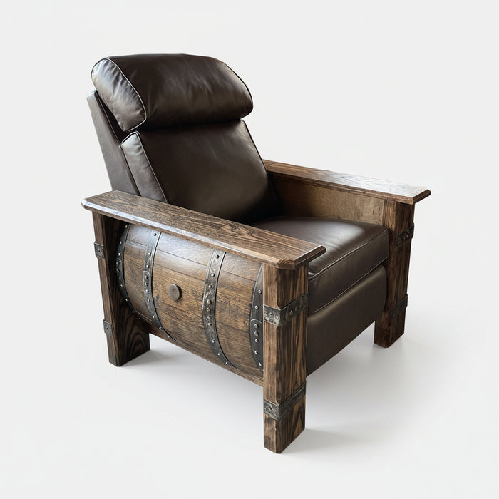 Amish Whiskey Barrel Recliner Chair