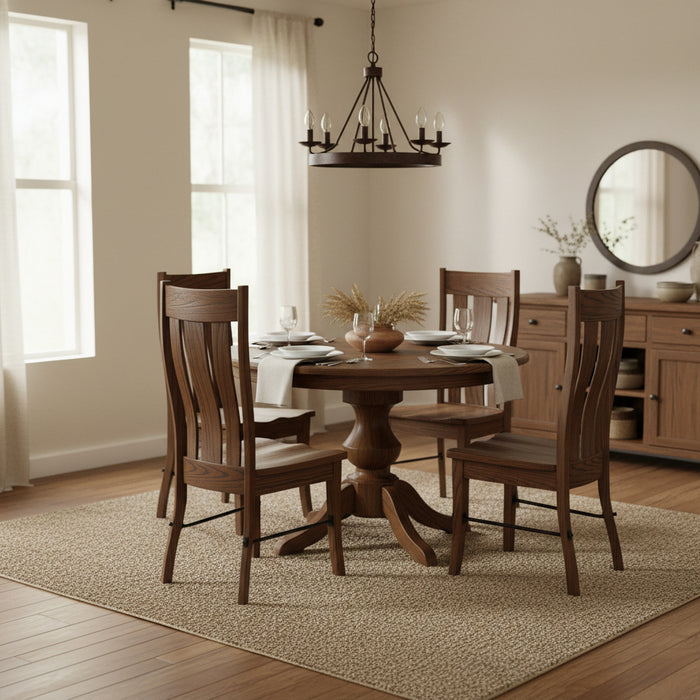 Amish Quick Ship Denver Single Pedestal Dining Table