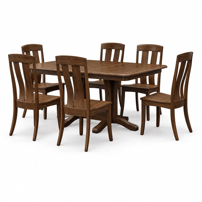 Quick Ship Amish Cheyenne Double Pedestal Dining Set