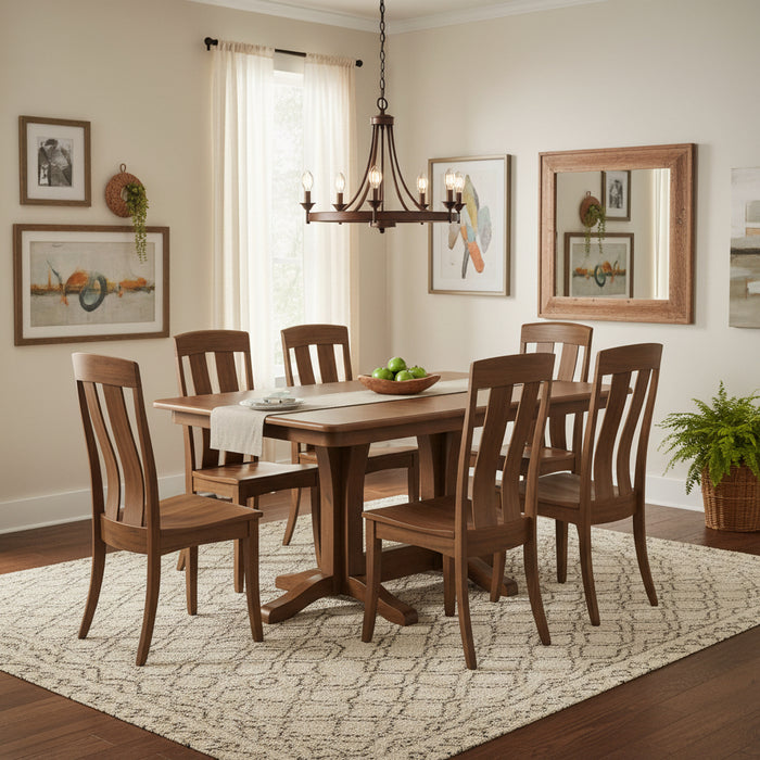 Amish Quick Ship Millsdale Double Pedestal Table