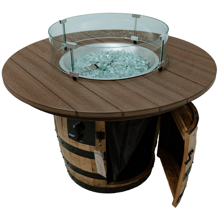 Polywood Barrel Firepit Table Amish Made Front Facing