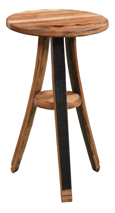 Whiskey Barrel Small Round End Table Amish Made Front Facing