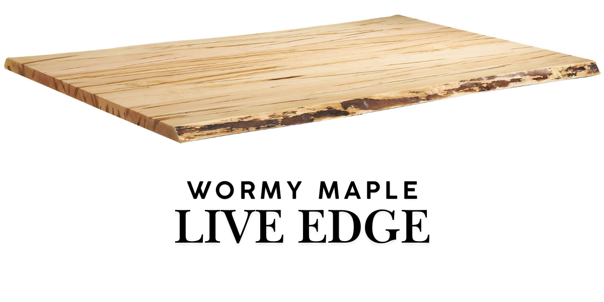 Amish Filmore Live Edge Table Wormy Maple Live Edge Dining Tables Live Edge Modern