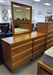 Amish Wyndham Hills - 5-Pc.Set - Amish Mid-Century Bedroom Set - Queen Bed Set - Solid Cherry Amish Bedroom - Dresser & Mirror