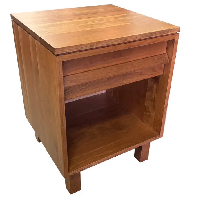 Amish Wyndham Hills - 5-Pc.Set - Amish Mid-Century Bedroom Set - Queen Bed Set - Solid Cherry Amish Bedroom - 1-Drawer Nightstand