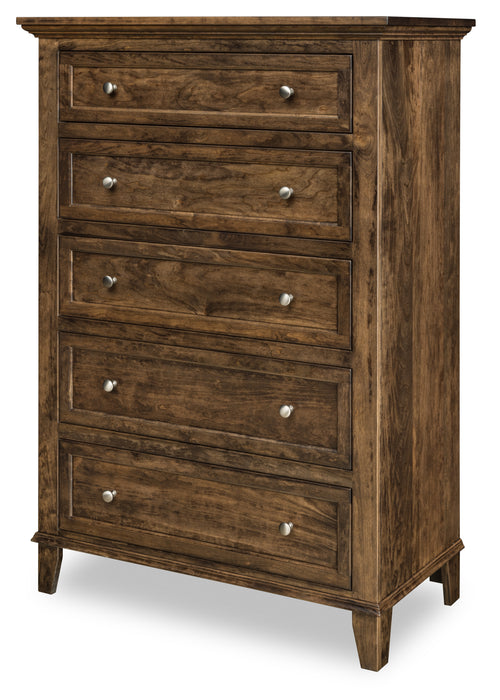 Quick Ship Amish Arlington Tall Chest of Drawers Chest of Drawers Contemporary Sunrise Hardware