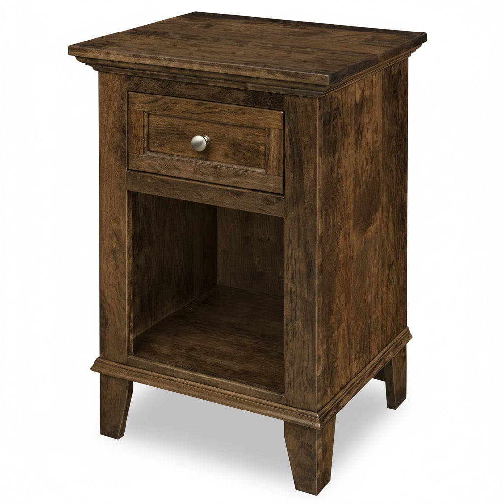 Quick Ship Amish Arlington Open Nightstand Open Nightstands Contemporary Sunrise Hardware