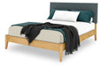 Amish Hudson Platform Bed With Fabric Headboard Platform Beds Contemporary Heartland Fabric Standard & Faux Modern