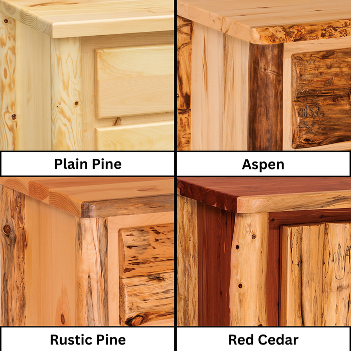 Amish Log End Table w/ Shelf
