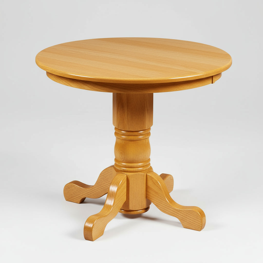 Amish Traditional Single Pedestal Extension Leaf Pub Table