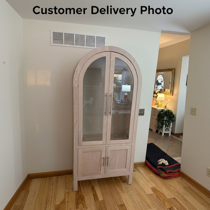 Amish Modern Round Top Bookcase