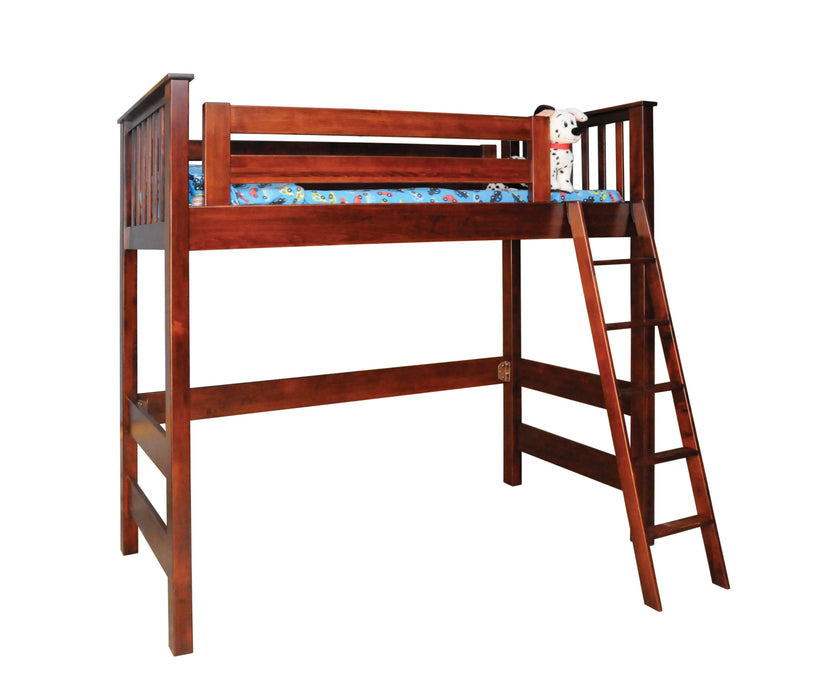 Amish Kids Loft Bed with Open Space Under for Storage or Desk
