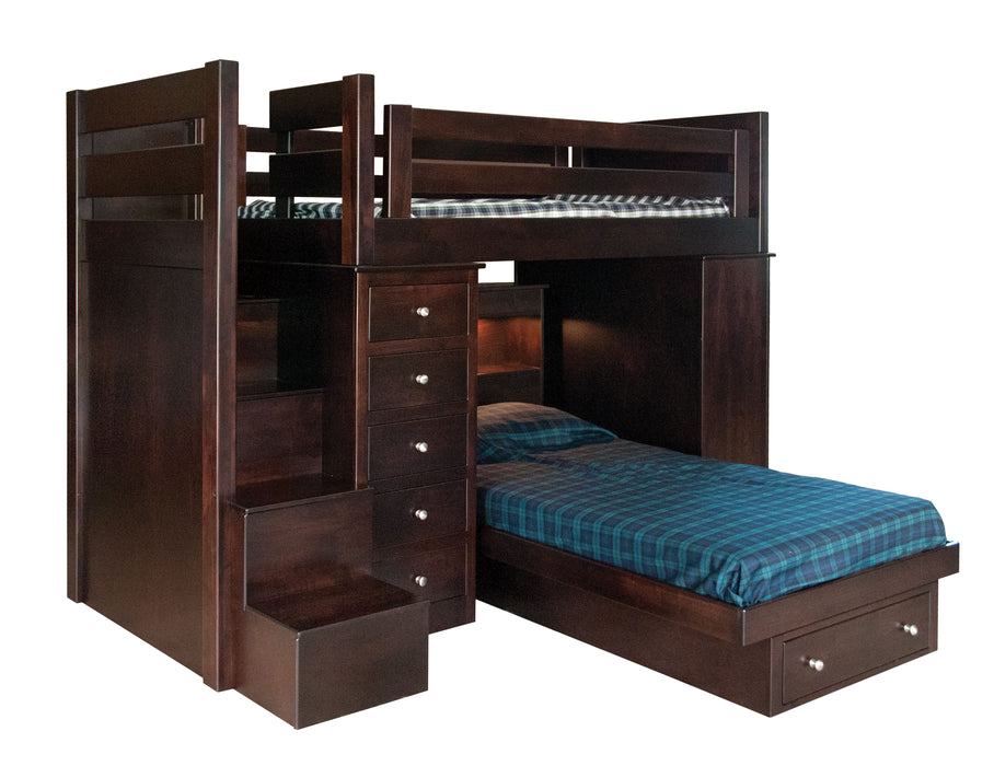 Ultimate Bunk Bed with Step Unit Storage Bunk Beds Contemporary